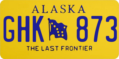 AK license plate GHK873