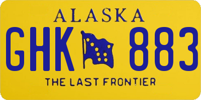 AK license plate GHK883