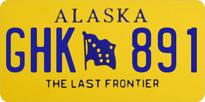 AK license plate GHK891