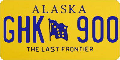 AK license plate GHK900