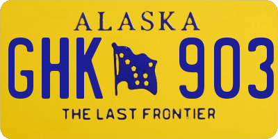 AK license plate GHK903