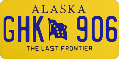 AK license plate GHK906