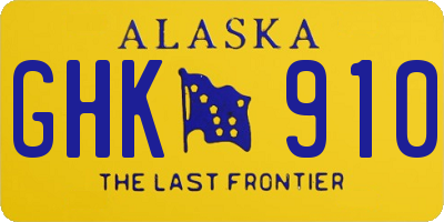AK license plate GHK910