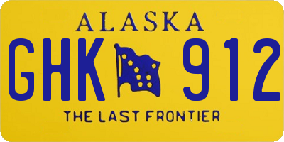 AK license plate GHK912