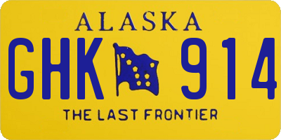AK license plate GHK914