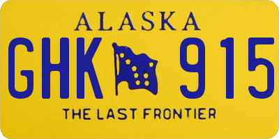 AK license plate GHK915
