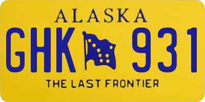 AK license plate GHK931