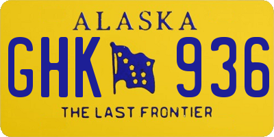 AK license plate GHK936