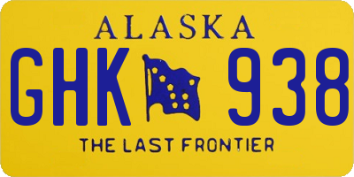 AK license plate GHK938