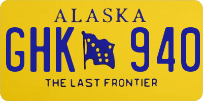 AK license plate GHK940