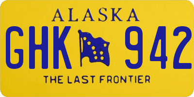 AK license plate GHK942