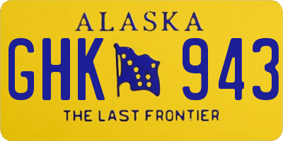 AK license plate GHK943