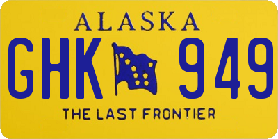AK license plate GHK949