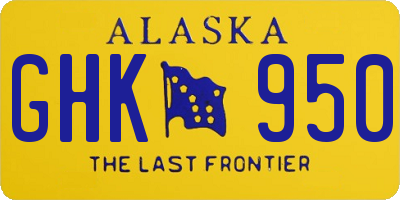 AK license plate GHK950