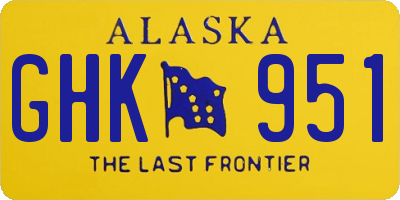 AK license plate GHK951