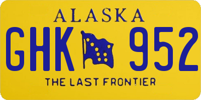 AK license plate GHK952