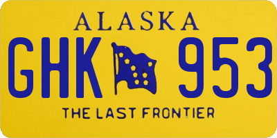 AK license plate GHK953