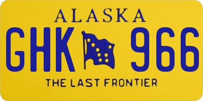 AK license plate GHK966