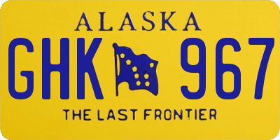 AK license plate GHK967