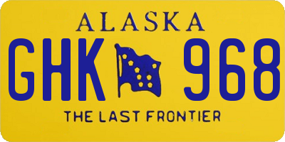 AK license plate GHK968