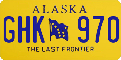 AK license plate GHK970