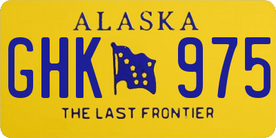 AK license plate GHK975