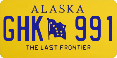 AK license plate GHK991