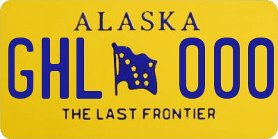 AK license plate GHL000