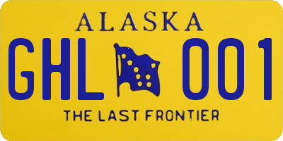 AK license plate GHL001