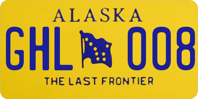 AK license plate GHL008