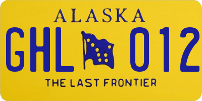 AK license plate GHL012