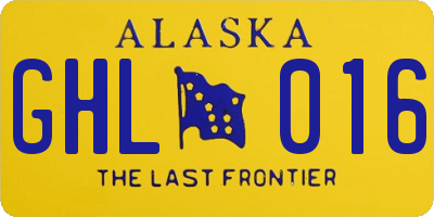 AK license plate GHL016