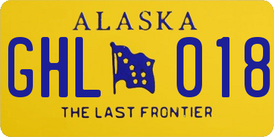 AK license plate GHL018