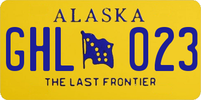 AK license plate GHL023