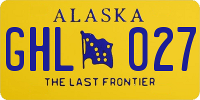 AK license plate GHL027