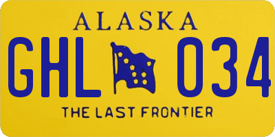 AK license plate GHL034