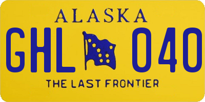 AK license plate GHL040
