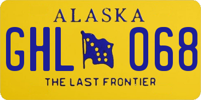 AK license plate GHL068