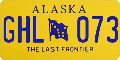 AK license plate GHL073