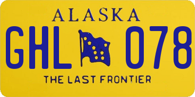AK license plate GHL078