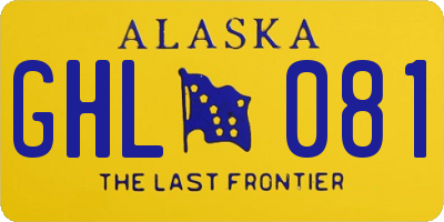 AK license plate GHL081