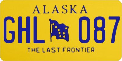 AK license plate GHL087