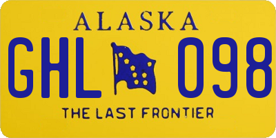 AK license plate GHL098