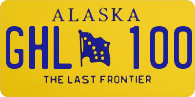 AK license plate GHL100