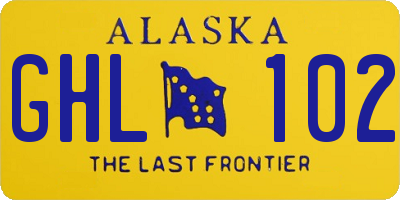 AK license plate GHL102