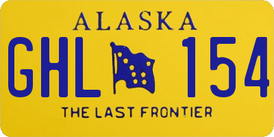 AK license plate GHL154