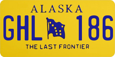 AK license plate GHL186