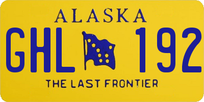 AK license plate GHL192