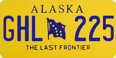 AK license plate GHL225