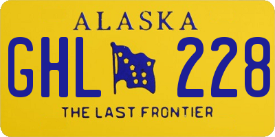 AK license plate GHL228